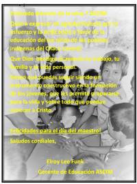 Saludo por el Día del maestro